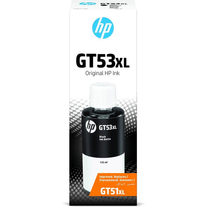 HP GT53XL 135-ml Bottle Black High Yield Printer Ink Cartridge Original 1VV21AE Single-pack