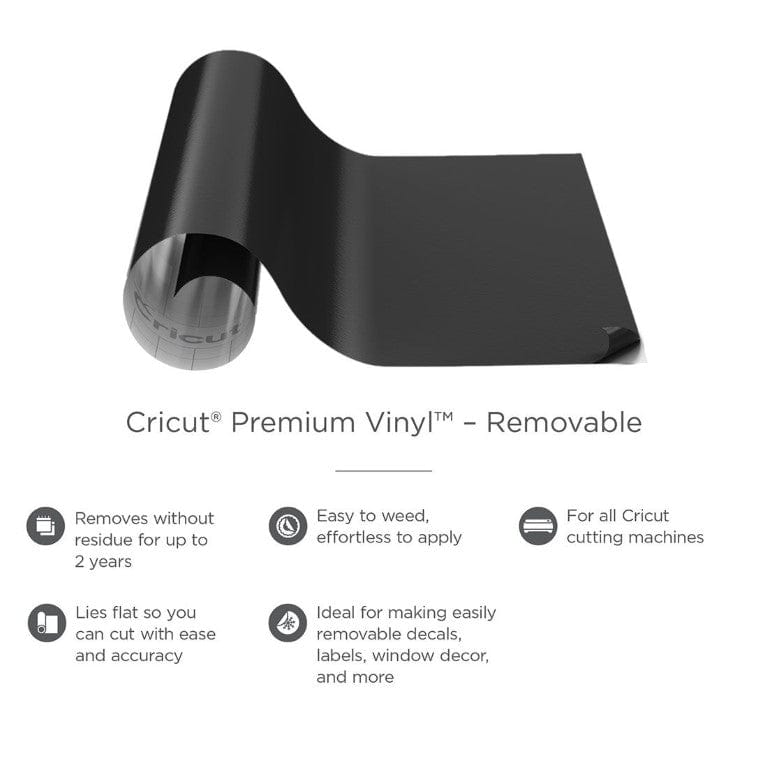 Cricut Premium Vinyl Removable 30x122cm 1sheet Black 2004296