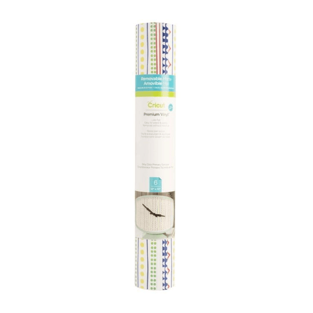 Cricut Premium Vinyl Patterned Removable Sampler 30x30cm 6-sheet Ditsy Dots Primary 2004614