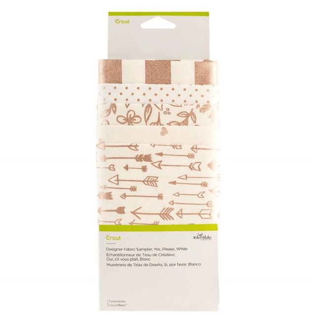 Cricut Designer Fabric Sampler 30x66cm 5-sheet Yes Please White 2004673
