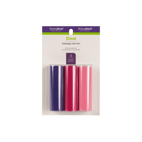 Cricut Everyday Iron-On Vinyl 9x61cm 3-sheet Mini Sampler Sass 2006228