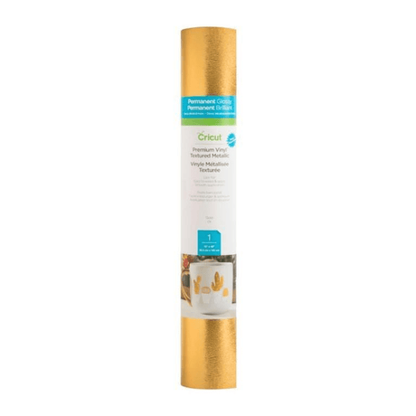 Cricut Premium Vinyl Permanent 30x122cm 1-sheet Textured Metallic Gold 2007741