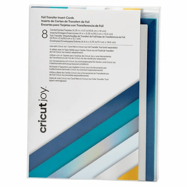 Cricut Joy 8-pack Foil Transfer Insert Cards A2 Blue Lagoon Sampler 2009205