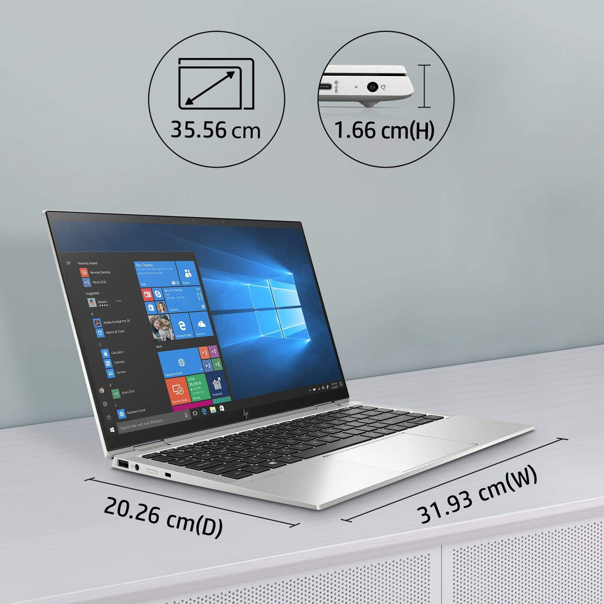 HP EliteBook x360 1040 G7 LPDDR4-SDRAM Hybrid (2-in-1) 35.6 cm (14") 1920 x 1080 pixels Touchscreen 10th gen Intel® Core™ i7 16 GB 512 GB SSD Wi-Fi 6 (802.11ax) Windows 10 Pro Silver