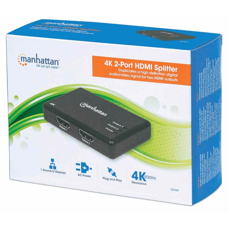Manhattan 4K 2-port HDMI Splitter 207669