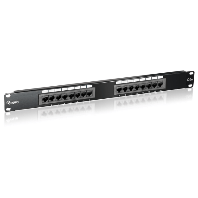Equip Premium 16-port CAT5e Unshielded Patch Panel Black 235316