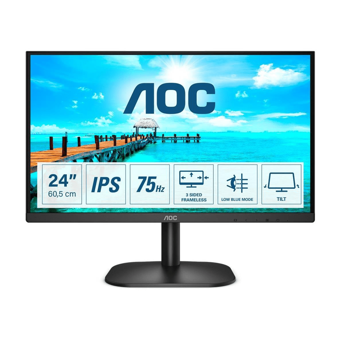AOC B2 24B2XH computer monitor 60.5 cm (23.8") 1920 x 1080 pixels Full HD LED Black