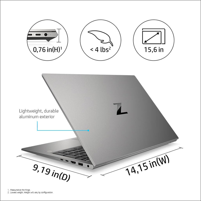 HP ZBook G8 Firefly 15.6-inch FHD Mobile Workstation - Intel Core i7-1165G7 1TB SSD 32GB RAM NVIDIA Quadro T500 Win 10 Pro 2C9R7EA