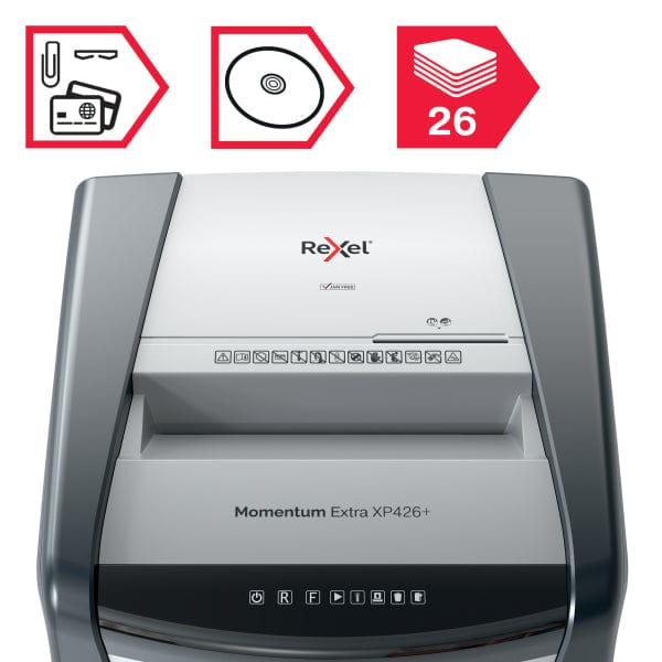 Rexel Momentum Extra XP426+ Jam Free Cross Cut Paper P4 Shredder