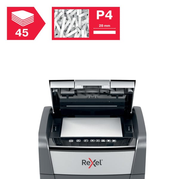 Rexel Optimum Auto Feed+ 45 Sheet Automatic Cross Cut P4 Paper Shredder
