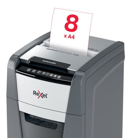 Rexel Optimum Auto Feed+ 150 Sheet Automatic Cross Cut P4 Paper Shredder