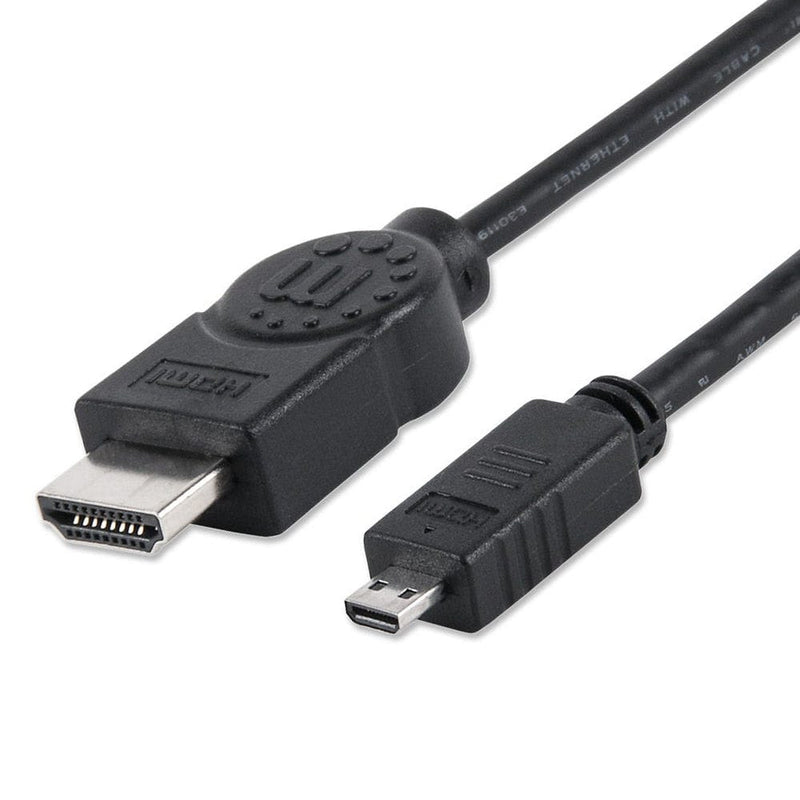 Manhattan High Speed HEC ARC 3D 4K 30Hz HDMI Male to Micro Male HDMI Cable with Ethernet 324427