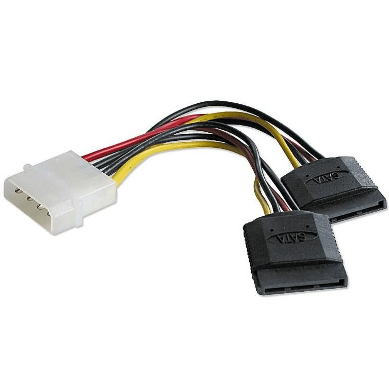 Lindy 15cm 0.15m 5.25-inch (LP4) to 2x 15pin SATA Power Adapter 33299