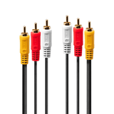 Lindy 1m Premium Audio Video Cable 3x Phono 35690