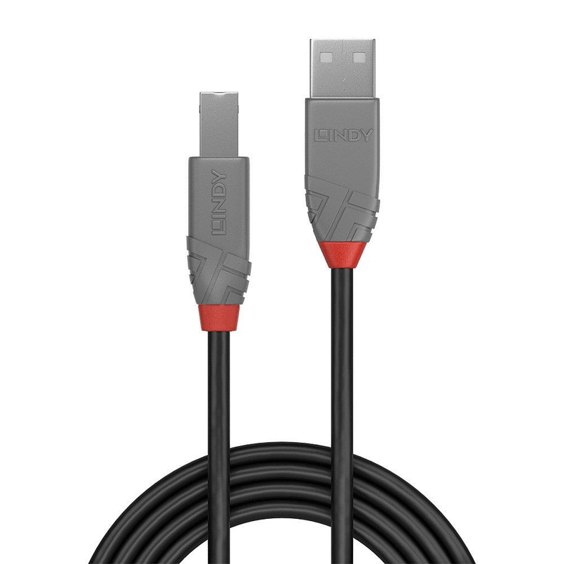 Lindy 2m Anthra Line USB 2.0 Type A to B Cable 36673