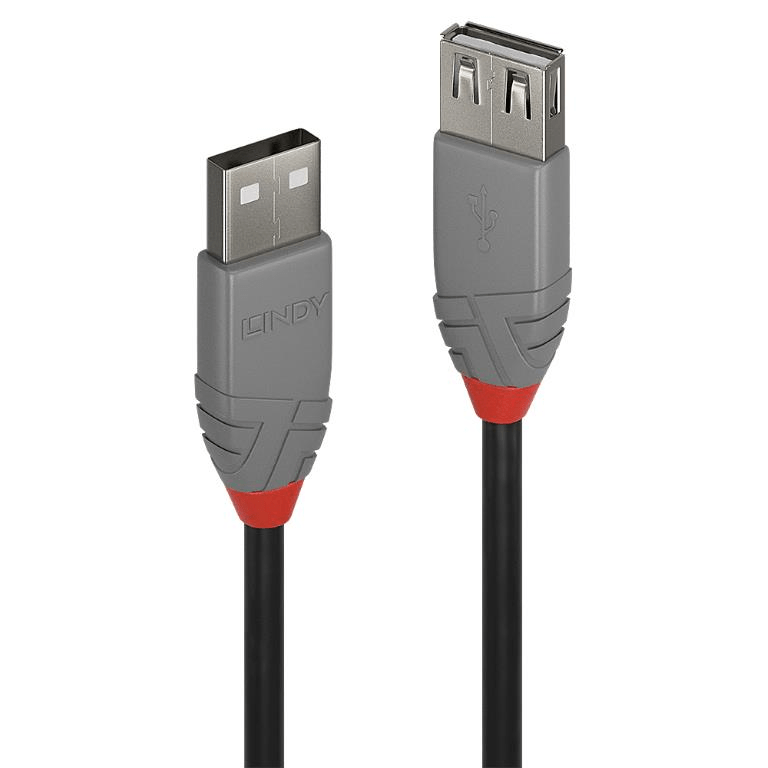 Lindy 50cm Anthra Line USB 2.0 Type A Extension Cable 36701