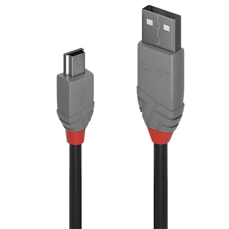 Lindy 5m Anthra Line USB 2.0 Type A to Mini-B Cable 36725