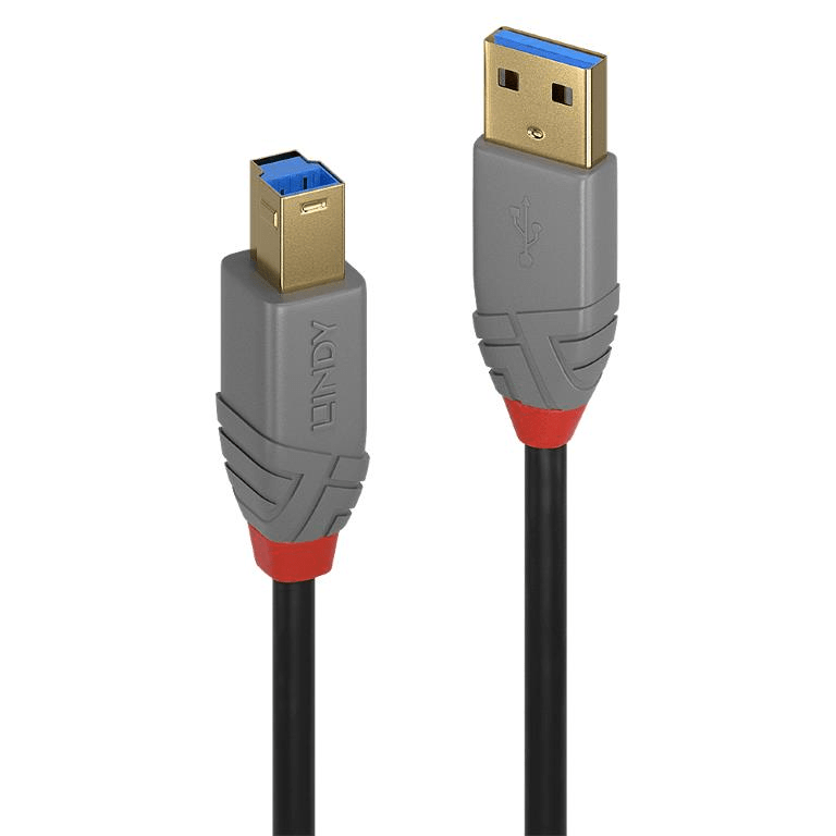Lindy 1m Anthra Line 5Gbps USB 3.2 Type A to B Cable 36741