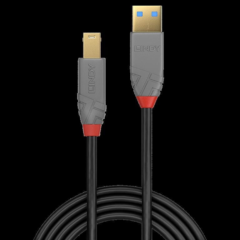 Lindy 1m Anthra Line 5Gbps USB 3.2 Type A to B Cable 36741