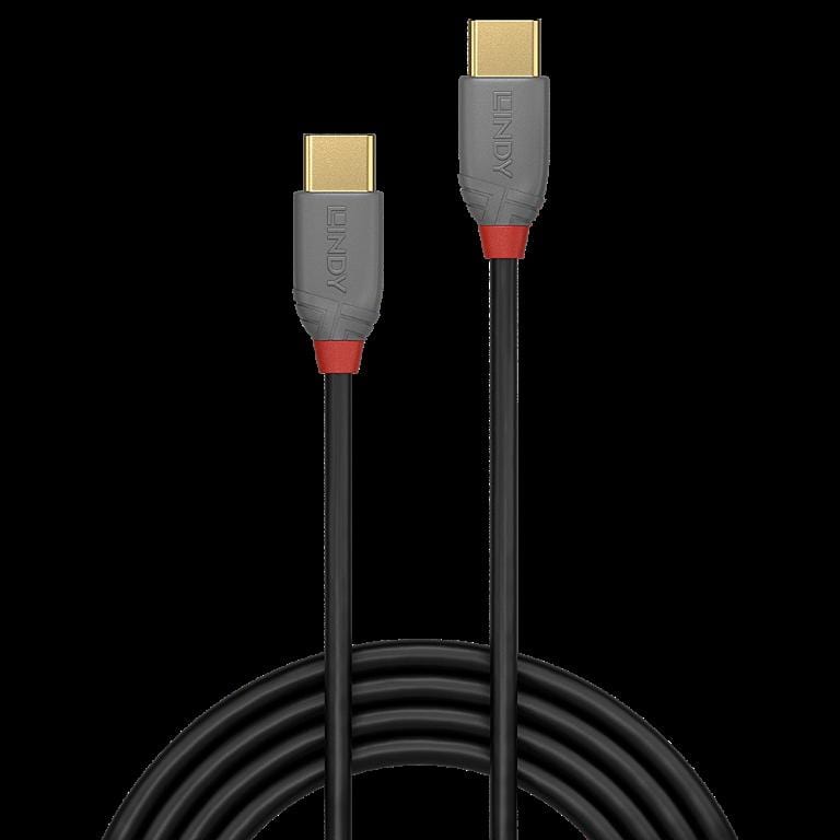 Lindy 2m Anthra Line USB 2.0 Type C Cable 3A 36872