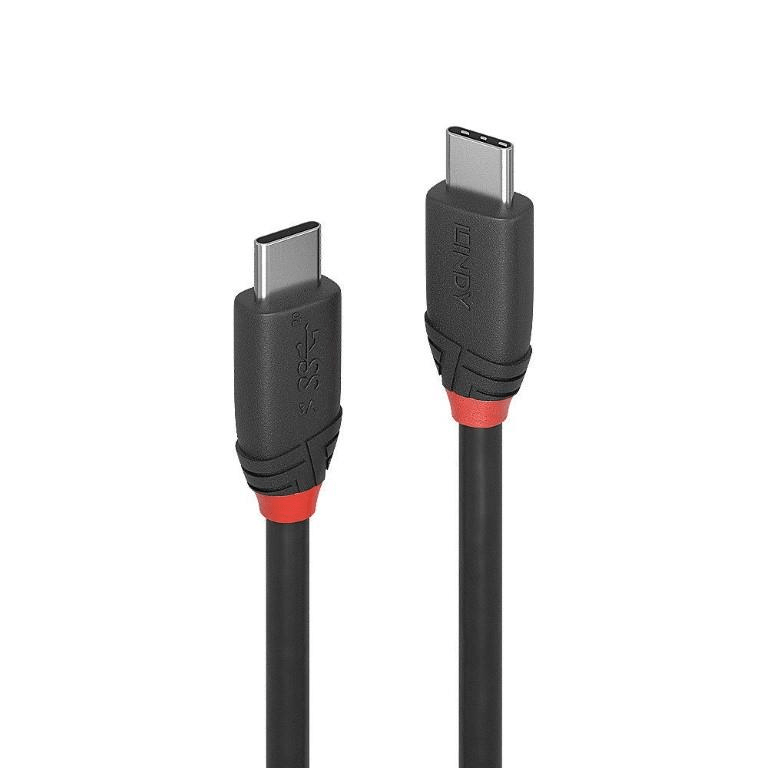 Lindy 1.5m Black Line 20Gbps USB 3.2 Type C-to-C Cable 36907