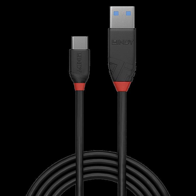 Lindy 1.5m Black Line 10Gbps USB 3.2 Type A-to-C Cable 36917
