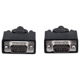 Manhattan SVGA Monitor Cable HD15 Male with Ferrite Cores 20m Cable 372190