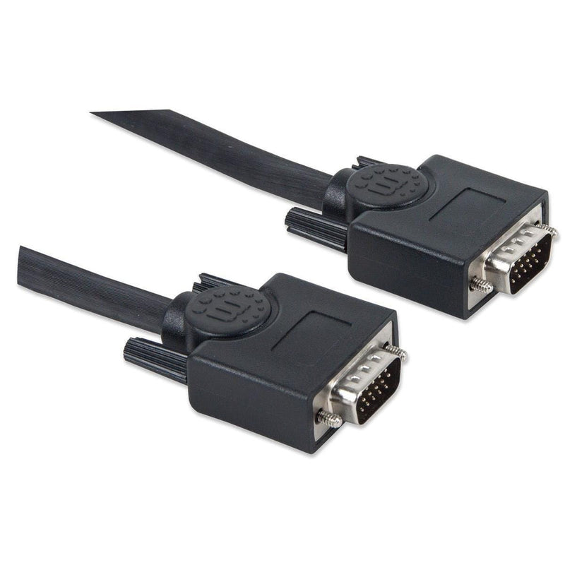 Manhattan 3m SVGA Monitor Cable HD15 Male to Male Compatible with VGA Fully Shielded 393782