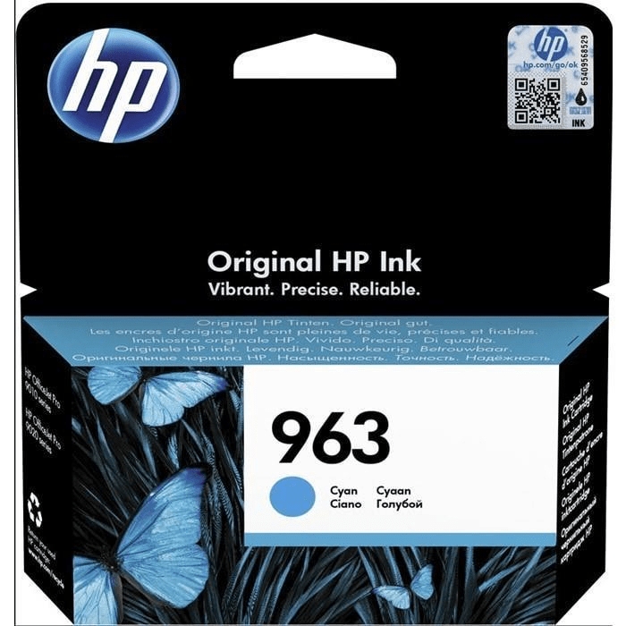 HP 963 Cyan Standard Yield Printer Ink Cartridge Original 3JA23AE Single-pack