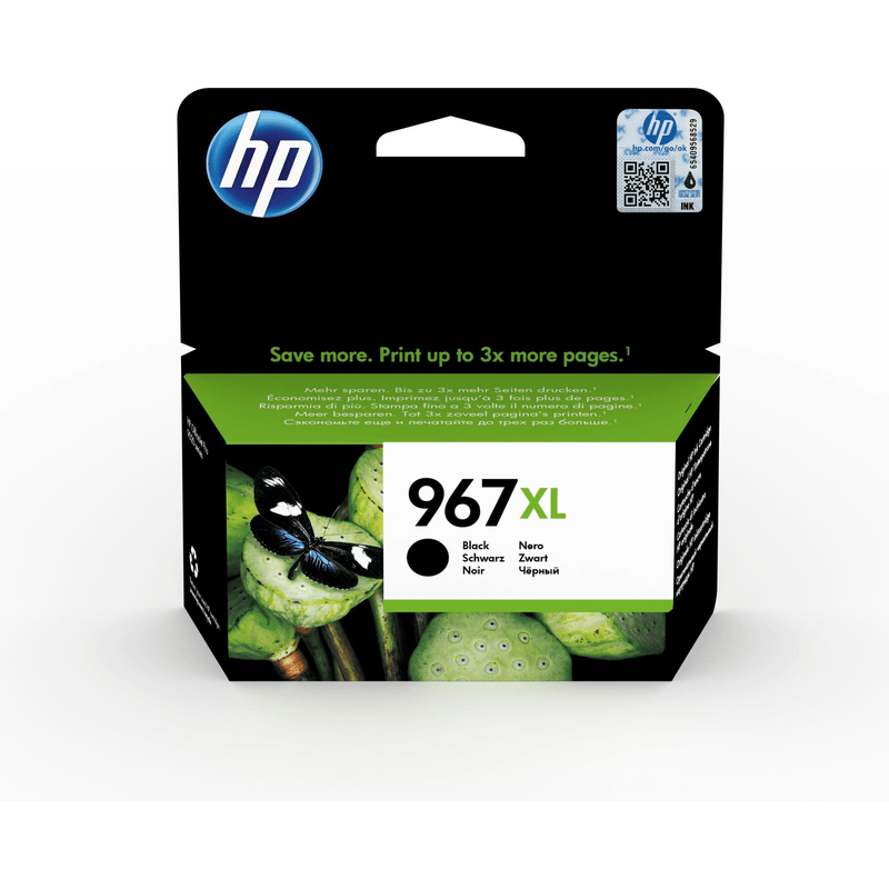 HP 967XL Black High Yield Printer Ink Cartridge Original 3JA31AE Single-pack
