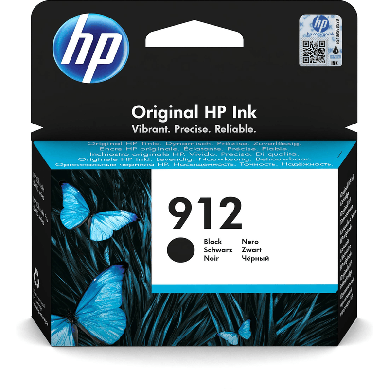 HP 912 Black Standard Yield Printer Ink Cartridge Original 3YL80AE Single-pack