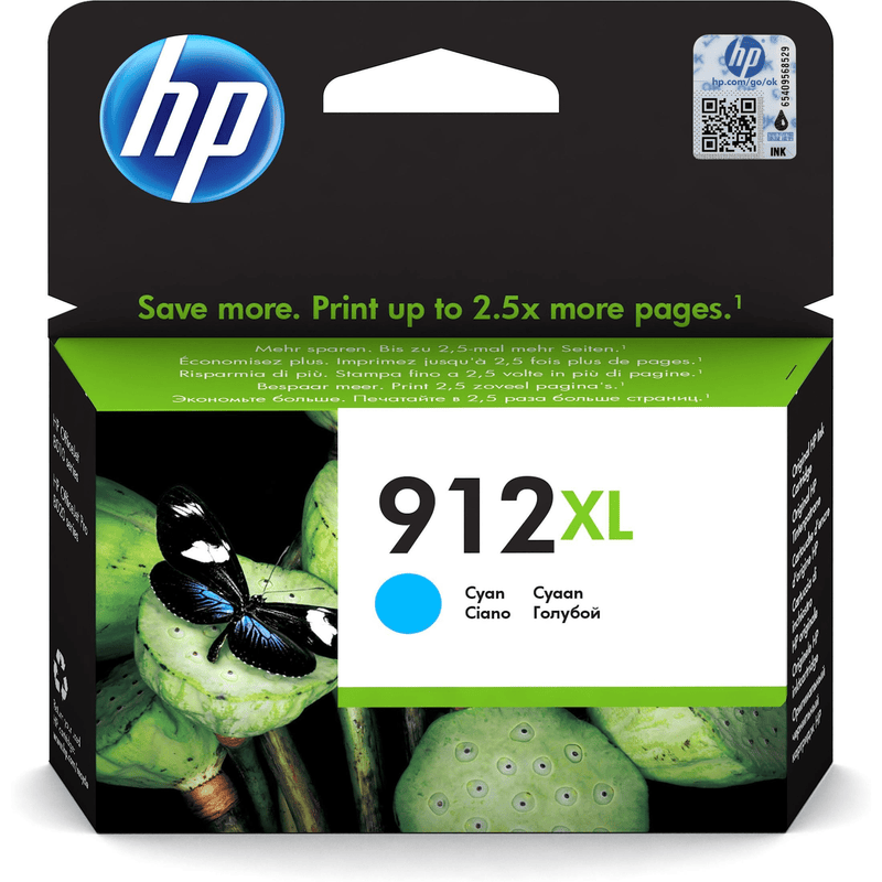 HP 912XL Cyan High Yield Printer Ink Cartridge Original 3YL81AE Single-pack