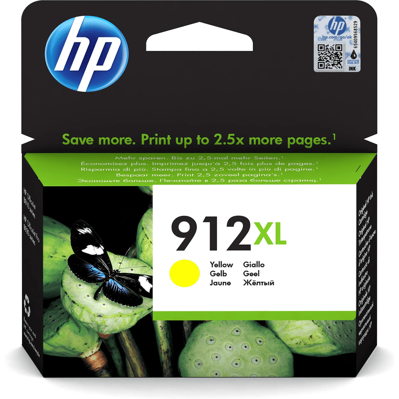 HP 912XL Yellow High Yield Printer Ink Cartridge Original 3YL83AE Single-pack