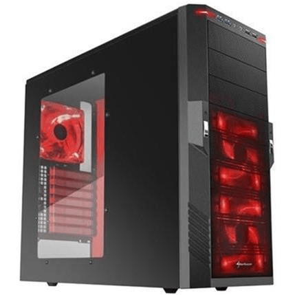 Sharkoon T9 Value Midi Tower Black Red PC Case 4044951011391