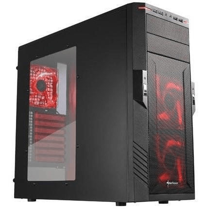 Sharkoon T28 Desktop Black Red Gaming PC Case 4044951012367