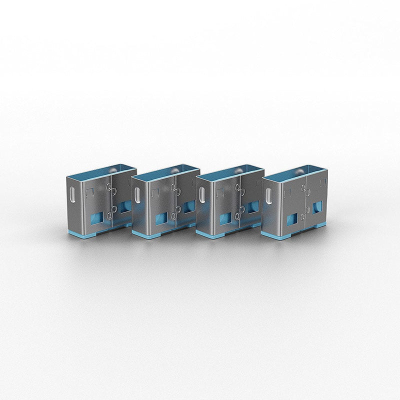 Lindy USB Type A Port Blocker Key - Pack of 4 Blockers, Blue
