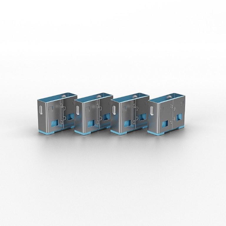 Lindy USB Port Blocker (without Key) - Blue 10-pack 40462