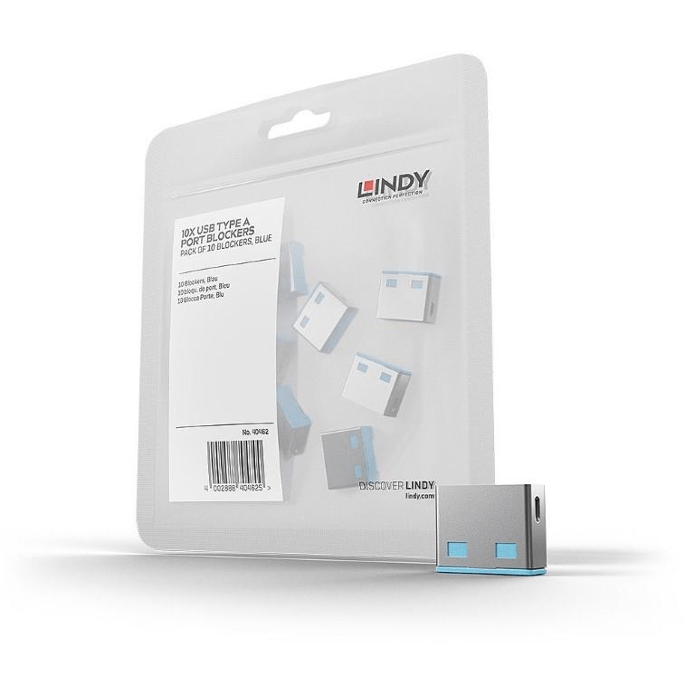 Lindy USB Port Blocker (without Key) - Blue 10-pack 40462