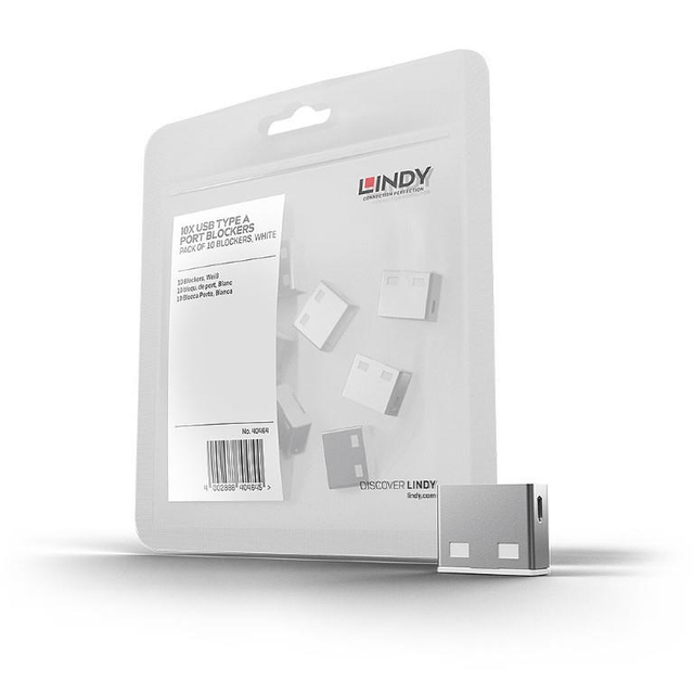 Lindy USB Port Blocker (without Key) - White 10-pack 40464