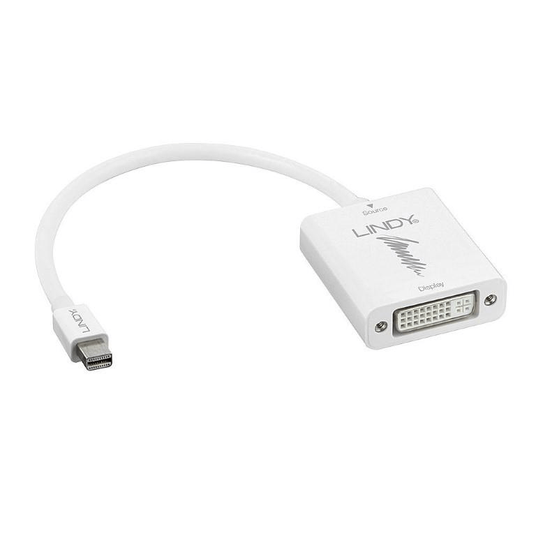 Lindy 0.2m Mini DisplayPort to DVI-D Female Adapter Male to Female White 41013