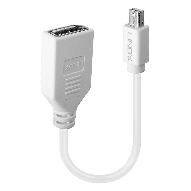 Lindy Mini-DP Male to DisplayPort Female Premium Adapter Shielded Cable 41021
