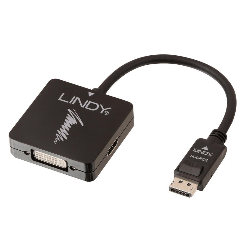 Lindy 41028 DisplayPort 1.2 to HDMI, DVI & VGA Active Converter