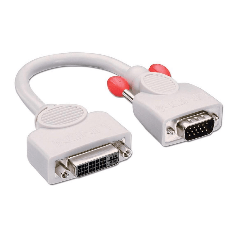 Lindy 20cm VGA to DVI Analogue Adapter Cable DVI-I Female (Analogue) Male 41223