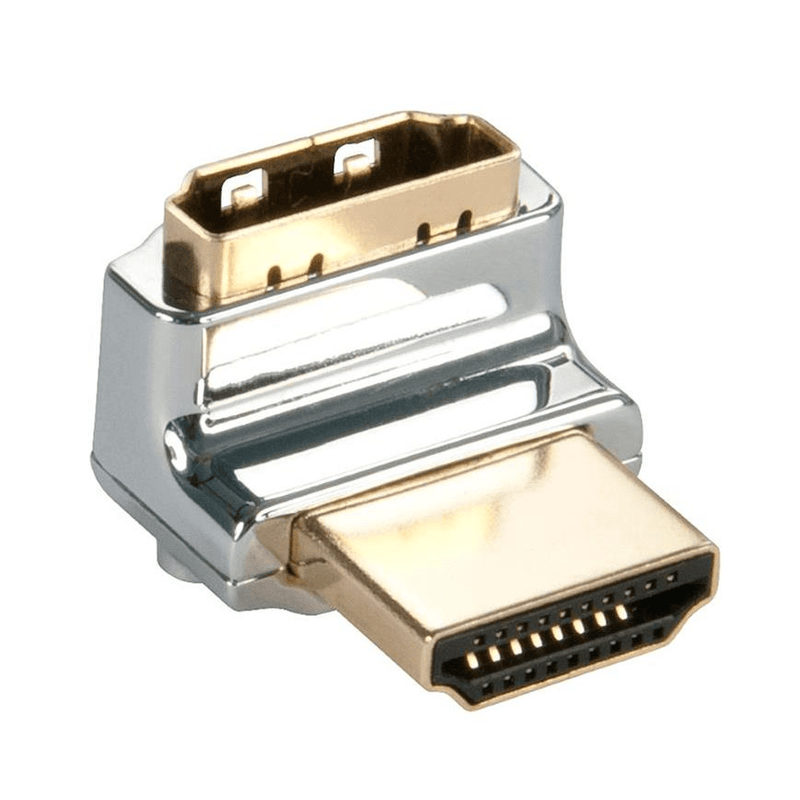 Lindy Cromo HDMI Male-to-HDMI Female 90-Degree Right Angle Adapter Up 41506