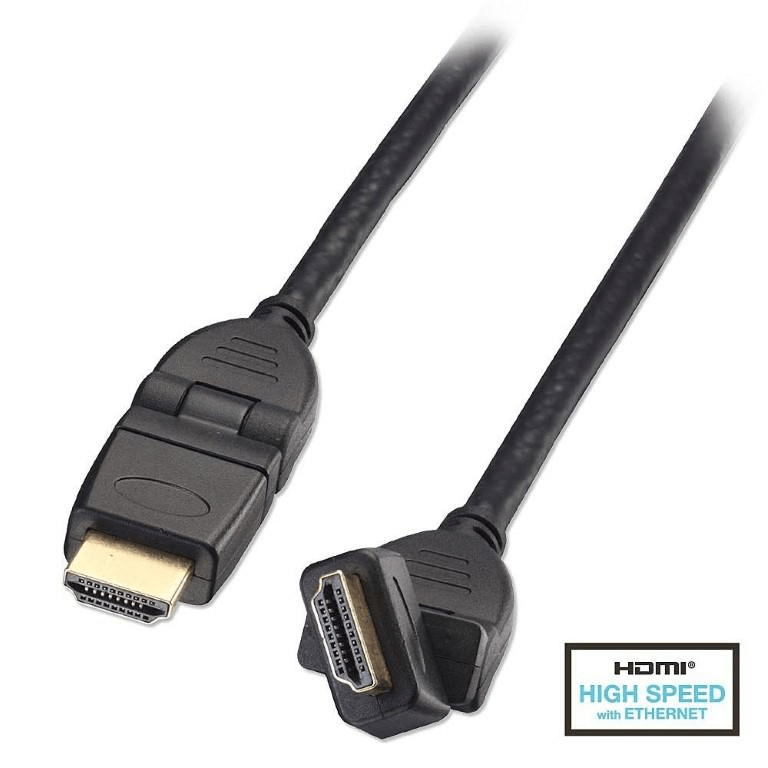 Lindy 2m 180-Degree HDMI Male-to-Male Cable HDMI/HDMI Type A Standard Black 41516