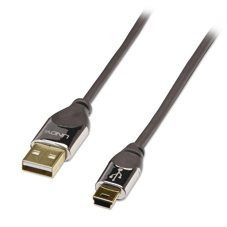 Lindy 1m USB 2.0 AM to Mini-B Cromo Cable A Mini-USB B Anthracite 41588