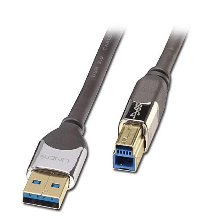 Lindy 50cm USB 3.0 Cable 3.2 Gen 1 3.1 A B Transparent 41610