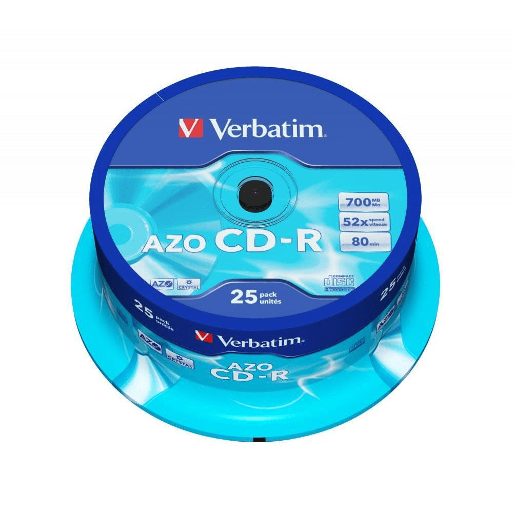 Verbatim 700MB 52x CD-R Crystal Spindle 25-pack 43352 – FirstShop