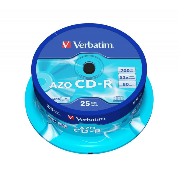 Verbatim 700MB 52x CD-R Crystal Spindle 25-pack 43352 – FirstShop