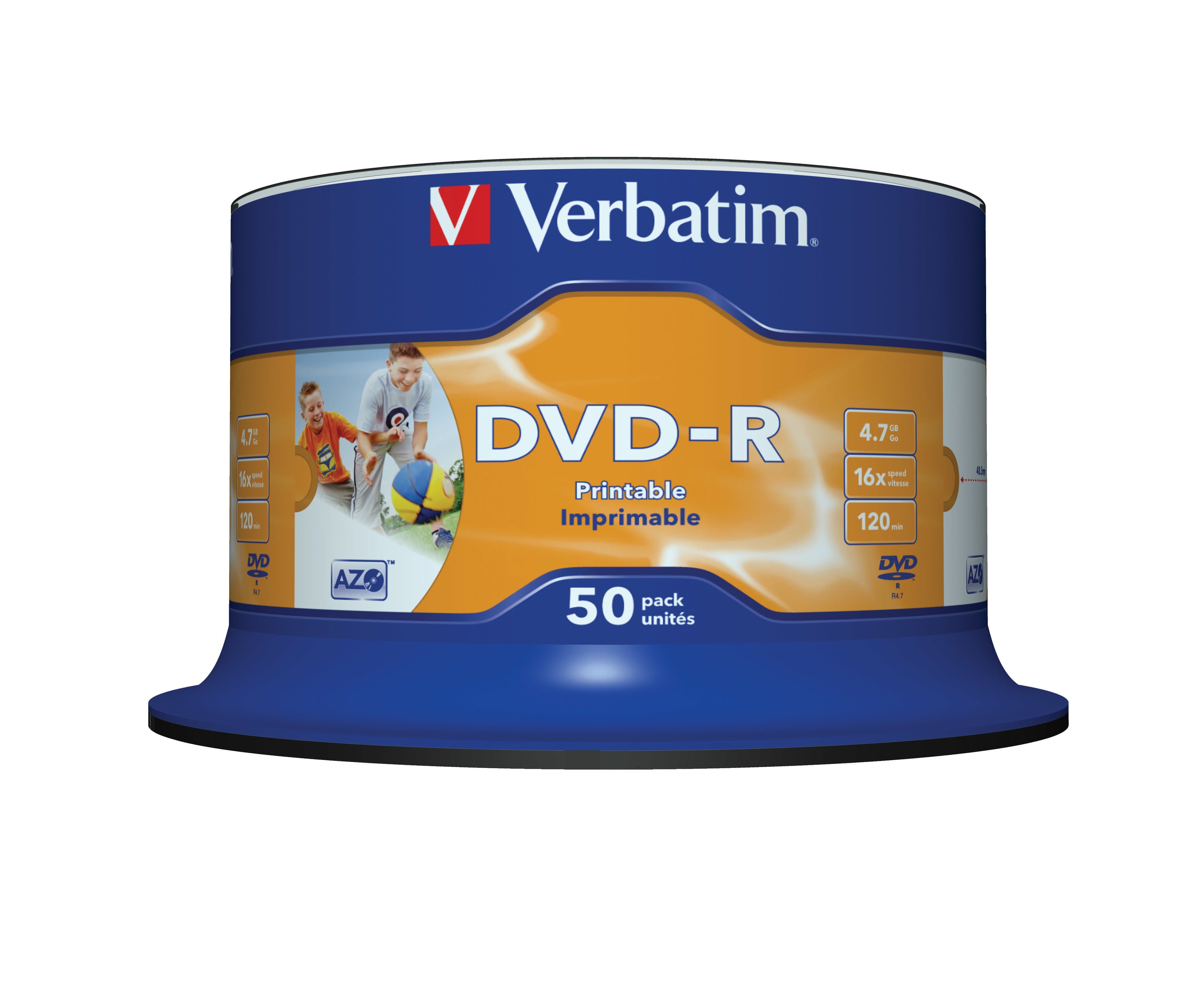 Verbatim 43533 Blank DVD 4.7GB DVD-R 50-pack – FirstShop